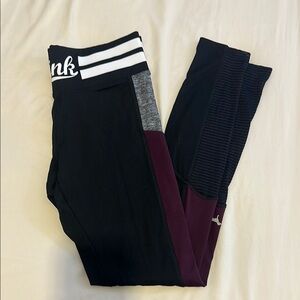 PINK Black and Purple Leggings